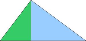 Right triangle with drawn altitude